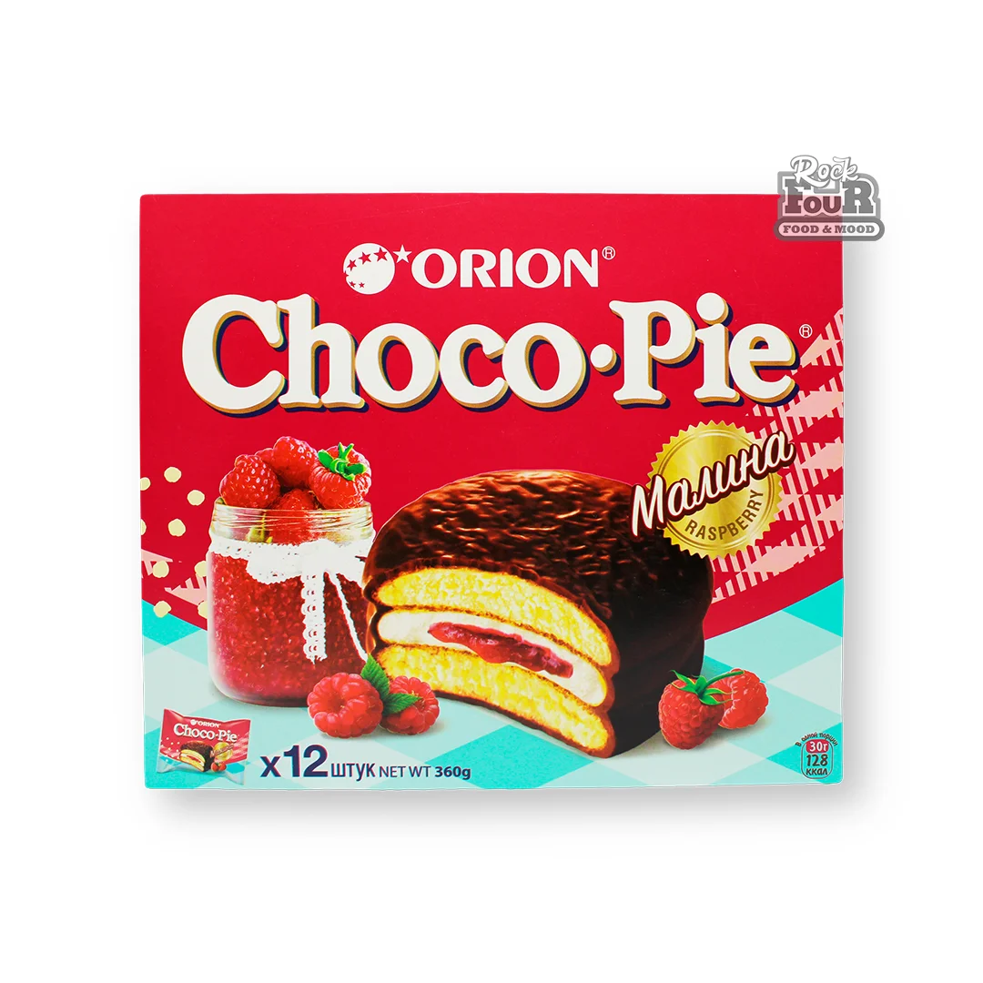 Confectionery "Orion Choco-Pie Raspberry" in glaze 12pcs